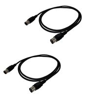 Tetra-Teknica TourPro Series MDC-5P-5 XLR 5-PIN DIN to 5-PIN DIN MIDI Cable, 5 Feet, 2 per Pack