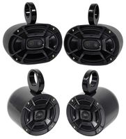Pair Polk Audio 6X9" + Pair 6.5" Marine Boat Wakeboard Tower Speakers-Aluminum