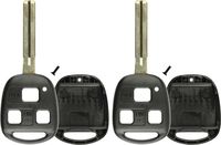 KeylessOption Just the Case Keyless Entry Remote Head Key Combo Fob Shell, Pack of 2
