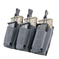 EXCELLENT ELITE SPANKER Open-Top Single/Double/Triple Mag Pouch for M4 M14 M16 AK AR Elastic Kangaroo Rifle Magazines and Pistol Mag Pouch(Grey)