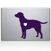 The Decal Guru Labrador Retriever Love Silhouette Decal Vinyl Sticker, 13" MacBook Pro (2016 & Newer Models), Lavender (2337-MAC-13X-LAV)