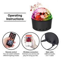 Hocossy Portable LED Disco Ball Night Lamp MP3 Music Bluetooth Speaker 9colors 3 Modes Dance RGB Hall Strobe Light Mini USB LED Stage Light