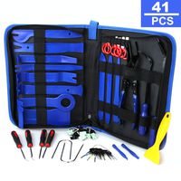41Pcs Trim Removal Tool,Car Panel Door Audio Removal Tool Kit, Auto Clip Pliers Fastener Remover Pry Tool Set with Storage Bag