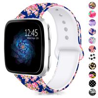HUMENN Bands Compatible with Fitbit Versa/Versa 2/Versa Lite SE,Soft Silicone Fadeless Pattern Printed Wristband Versa Smart Fitness Watch, Women Men