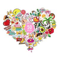 Cute Stickers for Water Bottles, Waterproof Trendy Cute Aesthetic Vinyl Graffiti Stickers - Laptop and Water Bottle Decals Sticker Pack for Girls Teens Women (50 Pcs)