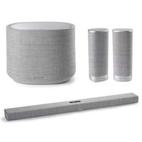 Harman Kardon Citation Bar Smart Soundbar with Google Assistant, Citation Surround Speakers and Citation Wireless 10" Subwoofer (Gray)