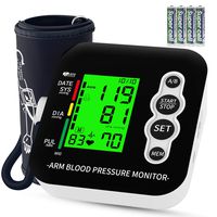 Blood Pressure Monitor, Blood Pressure Machine, Digital Automatic Upper Arm Blood Pressure Monitor and Heart Rate Pulse with Wide-Range Cuff for Home Use, 198 Memories, Three-Color Backlight Display
