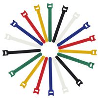 Microfiber Cloth Cable Straps Hook and Loop Reusable Fastening Cable Ties, Multicolor, 60 Piece