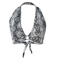 BYHBU Women's Snake Halter Vest Underwear Sexy Women Hollow Out Elastic Cage Bra Serpentine Camisole Tank Tops Bra Bustier Gray