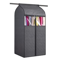 Zilink Hanging Clothes Bag Garment Bag Organizer Storage 43 inch with Clear PVC Windows Garment Rack Cover Dust-Proof Clothes Cover for Suit Coats Jackets Dress Closet Storage