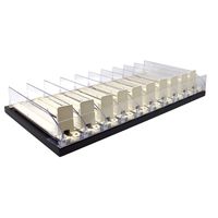 Automatic Feed Product Pushing System for 12" Deep x 24" Wide Shelves with Black Wood Shelf, 1 Set