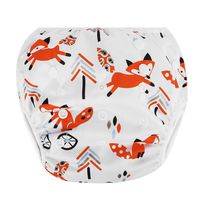 Zooawa Baby Reusable Swim Diaper, Washable One Size Adjustable Training Swimsuit Diaper Swim Underwear for Infant Toddler, Fox