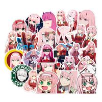 SosoJustgo2 Anime Sticker Decals Laptop Luggage Sticker Graffiti Sticker Suitcase Car Bike Skateboard Guitar Sticker(FranXX 50pcs)