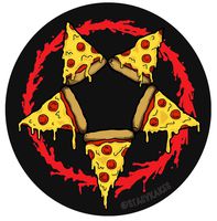 Pizza Pentagram Decal- for Cars, Laptops, and More! - Use Inside or Outside - Sicks to Any Flat Smooth Surface