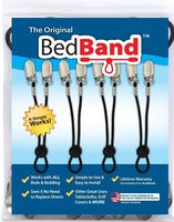 Bed Band The Original Adjustable Fastener/Holder/Strap/Suspender/Gripper for Your Sheets (2 Pack - Black)