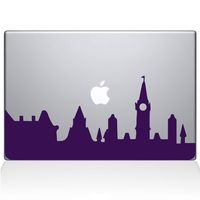 The Decal Guru 2075-MAC-15P-LAV London City Skyline Decal Vinyl Sticker, Lavender, 15\" MacBook Pro (2015 & Older)