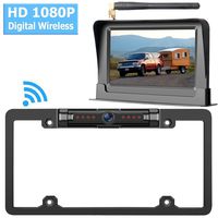 Digital Wireless Backup Camera &5'' Monitor HD 720P Kit for Cars, RVs,Trucks,Pickups, Campers IP69 Waterproof Rear/Front View Switchable Driving Monitoring/Reversing Use Guide Lines On/Off