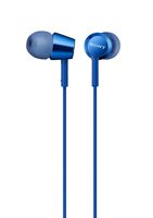 Sony Earbuds with Microphone, in-Ear Headphones and Volume Control, Built-in Mic Earphones for Smartphone Tablet Laptop 3.5mm Audio Plug Devices, Blue (MDREX155AP/L)