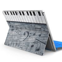 igsticker Ultra Thin Premium Protective Back Stickers Skins Universal Tablet Decal Cover for Microsoft Surface Pro 4/ Pro 2017/ Pro 6(2018) 008223 Note　Musical Score　Piano　Monochrome