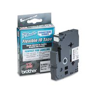 BRTTZEFX231 TZ Flexible Tape Cartridge for P-Touch Labelers, 1/2in x 26.2ft, Black on White