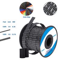 100ft-1/4 inch Flexible PET Expandable Braided Cable Sleeve, Premium Wires Sleeving Management and Organizer, Protector for TV, Audio, PC, and Other Home or Office Device Cords-Black&White