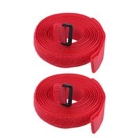 uxcell 2pcs Hook and Loop Straps, 3/4-inch x 79-inch Securing Straps Reusable Fastening Cable Tie (Red)