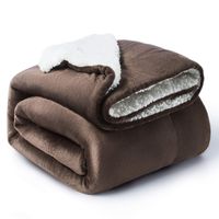 BEDSURE Sherpa Fleece Blanket Throw Size Brown Plush Throw Blanket Fuzzy Soft Blanket Microfiber