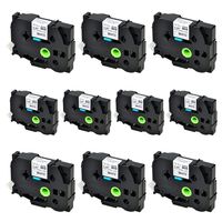 SuperInk 10 Pack Compatible for Brother HSe-241 HSe241 HS-241 HS241 Black on White Heat Shrink Tube Label Tape use in PT-D400 PT-D600 PT-E300 PT-E500 PT-P750WVP Printer (0.69''x 4.92ft, 17.7mm x 1.5m)