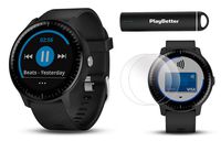 PlayBetter Garmin vivoactive 3 Music GPS Smartwatch Power Bundle | with HD Screen Protector Film (x4) USB Portable Charger | Spotify, Activity/Fitness Tracking, Garmin Pay (Black with Music & WiFi)
