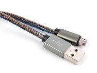 DURAGADGET 1M Denim Style Jeans Micro USB Data Cable - Suitable for Use with The Audio Technica ATH-SR5BT | ATH-AR3BTBK | ATH-AR3BTWH