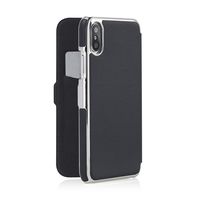 iPhone X Case - Pipetto Slim Wallet Case Ultra Thin Premium Genuine Leather cover with 1 Card Slot (Compatible with iPhone X) - Navy
