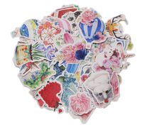 Penta Angel 55Pcs Watercolor Laptop Stickers Water Bottle Luggage Skateboard Bicycle Bike Phone Guitar Decal Hot Air Balloon Flower Sticker Graffiti Patches for Kids Girls Teens Adults Scrapbook