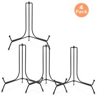 IPOW 4 Pack 12 Inch Upgraded Anti-Slip Iron Plate Display Stand, Black Easel Display Stand Photo Holder Stand, Displays Picture Frames, Decorative Plates, and Artworks