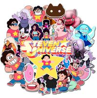 Steven Universe Merchandise Stickers[50pcs]Aesthetic Adventure Design Garnet Amethyst Pearl for Laptop Water Bottle Hydro Flask Tumbler Cup Phone PC Luggage Folder Snowboard Bike, Gift for Kids Teens