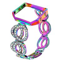 Nigaee for Fitbit Blaze Bands for Women Small, Stainless Steel Metal Replacement Band with Frame Compatible for Fitbit Blaze, Rhinestone Bling Accessories Wristband Strap... (Color)