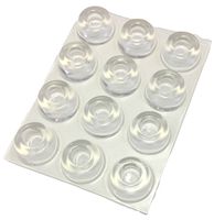 Small Clear Door Knob Bumpers (Set of 12) - Made in USA - Self-Adhesive Door Stoppers Wall Protectors Rubber Feet for Speakers, Electronics, Furniture