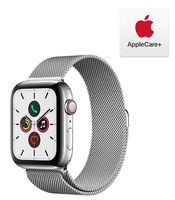 Apple Watch Series 5 (GPS + Cellular, 44mm) -   Stainless Steel Case with  Milanese Loop with AppleCare+ Bundle