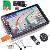 Free Camera +8GB GPS Map Card Car MP5 Player with Bluetooth Support Steering Wheel Control Car Stereo Navigator Autoradio FM Transmitter USB TF Headunit Video Player for 2 Din