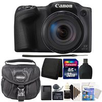 Canon PowerShot SX420 is 20.0MP Digital Camera (Black) + 32GB Memory Card + Wallet + Reader + Universal Screen Protector + Case + 3pc Cleaning Kit