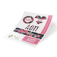 Alpha Omicron Pi Classic Floral Sticker Decal Laptop Water Bottle Car AOII (Sheet C. Floral)
