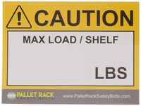 (25) Warehouse Rack Labels, Pallet Rack Cross Beam Capacity Industrial Stickers for Warehouse Safety