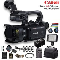 Canon XA40 Professional UHD 4K Camcorder (3666C002) W/Extra Battery, Soft Padded Bag, 64GB Memory Card, LED Light, Close Up Diopters, Lenses, and More Advanced Bundle