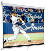 SUPER DEAL 100'' 16:9 HD Projection Screen Foldable Anti-Crease Portable Projector Movie Screen Manual Pull Down for Home Theater Presentation Education Outdoor Indoor Public Display