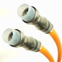 PHAT SATELLITE INTL 3GHz Underground RG11 Cable, Triple Shielded (77%) Gel Protected Braids, Weather Rubber Boot Fittings, DirecTV Coax Cable, Assembled in USA (60 feet, Orange)