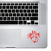 StickAny Palm Series Human Heart Sticker for MacBook Pro, Chromebook, and Laptops (Red)