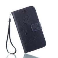 IKASEFU Leather Case with Strap Compatible with Samsung Galaxy S7,Retro Butterfly Flower Pu Leather Wallet Case with Card Slots Compatible with Samsung Galaxy S7-Butterfly,Navy