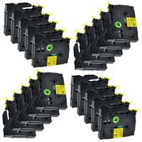 GREENCYCLE 20 PK Black on Yellow TZ 631 TZe631 12mm Label Tape Compatible for Brother P-Touch Printer