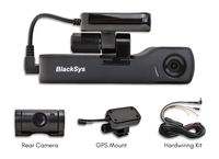 BlackSys CH-200 2 Channel Dash cam with 1920 x 1080p Full HD, Night Vision, GPS Mount, 32GB SD Card, Hardwiring Kit for Parking Mode