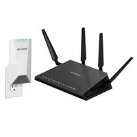 NETGEAR Nighthawk X4S Wall-Plug Tri-Band WiFi Mesh Extender (EX7500) with NETGEAR Nighthawk X4S - AC2600 4x4 MU-MIMO Smart WiFi Dual Band Gigabit Gaming Router (R7800)