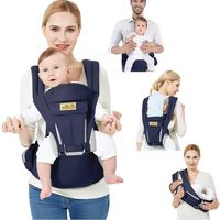 Viedouce Baby Carrier Ergonomic with Hip Seat Lightweight Breathable, Navy